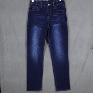 True Religion Sarah Womens Jeans 29 Dark Wash High Rise Straight Leg Denim Blue